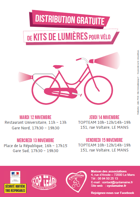 Distribution gratuite de kits de lumières vélo